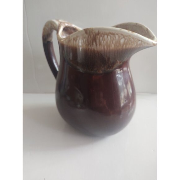 Vintage McCoy Pottery Brown Drip Glaze Pitcher Creamer 7” - Picture 4 of 8